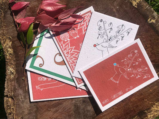 Cutie Patootie Pack - 5 Plantable Seeded Christmas Cards
