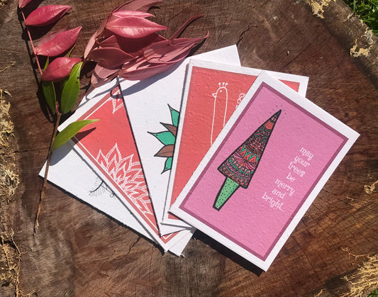 The Mixed Bag Pack - 5 Plantable Seeded Christmas Cards