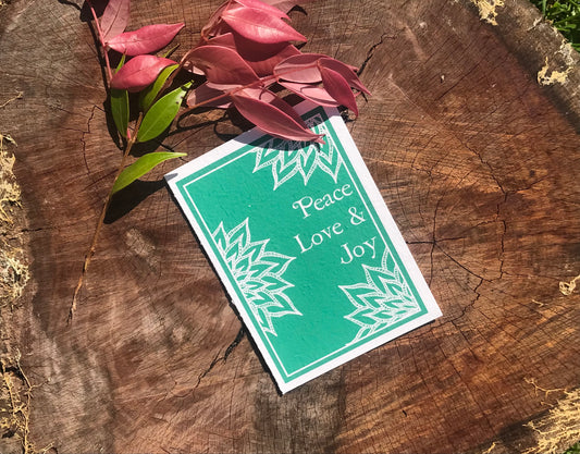 Peace, Love and Joy - Plantable Seeded Christmas Card