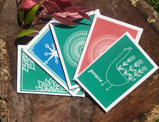 The Peace Pack - 5 Plantable Seeded Christmas Cards